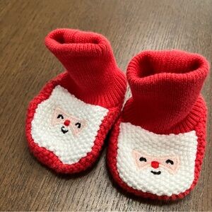 Red Santa Baby Booties